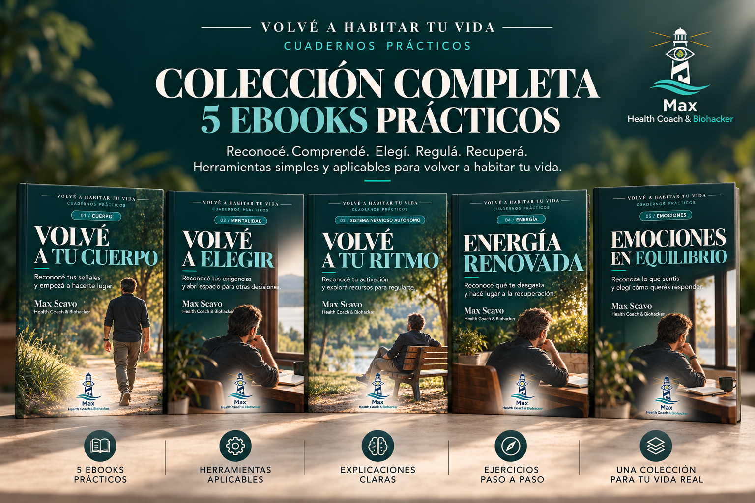 Colección Volvé a habitar tu vida con los cinco cuadernos